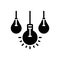 Black solid icon for Distinct, bulb and special