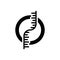 Black solid icon for Dna, gene and chromosome