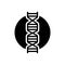 Black solid icon for Dna, genetic and helix