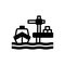Black solid icon for Dock, marine and port