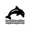 Black solid icon for Dolphin, jumping and sea animal