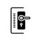 Black solid icon for Doorlock, hasp and swivel
