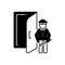 Black solid icon for Doorman, doorkeeper and servant