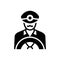 Black solid icon for Driver, chauffeur and motorist