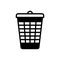 Black solid icon for Dustbin, trash and bin