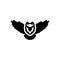 Black solid icon for Eagles, predator and hawk