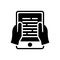 Black solid icon for Ebook Reading, knowledge and publishing