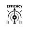 Black solid icon for Efficacy, impact and influence