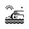 Black solid icon for Effluent, flow and stream