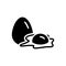 Black solid icon for Egg, egg shell and omelet