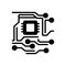 Black solid icon for Electronic, circuit and digital