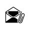 Black solid icon for Email Attachment, attach and clip