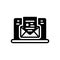 Black solid icon for Email, subscribe and marketing