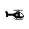 Black solid icon for Emergency Helicopter, air and medical service