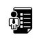 Black solid icon for Employee Skills, employee and dexterity