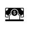 Black solid icon for Employee Wages, salary and account