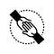 Black solid icon for Enablers, endorsement and hand