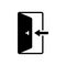 Black solid icon for Enter, knob and door