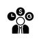 Black solid icon for Entrepreneur, dealmaker and hustler