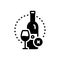 Black solid icon for Essentially, fundamentally and wine