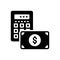 Black solid icon for Estimate, calculation and guess