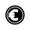 Black solid icon for Euro, exchange and currency