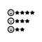 Black solid icon for Evaluated, best and assess