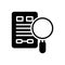 Black solid icon for Evidence, proof and confirmation