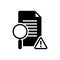 Black solid icon for Examined, investigate and inspect