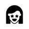 Black solid icon for Excited, agitated and delighted