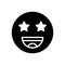 Black solid icon for Exciting, wow and cheerful