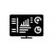 Black solid icon for Exec, computer and website