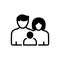 Black solid icon for Family With Baby, love and member