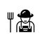 Black solid icon for Farmer, peasant and agriculturist