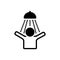 Black solid icon for Feeling, taking and shower
