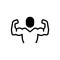 Black solid icon for Flex, arms and muscles