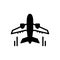 Black solid icon for Flight, aircraft and transport