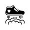 Black solid icon for Flying Shoes, racing and lettering