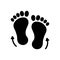 Black solid icon for Footprints Direction Sketch, footprint and step