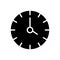 Black solid icon for four clock, watch and timer