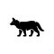 Black solid icon for Fox, omnivores and tail