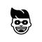 Black solid icon for Funny, mood and positive