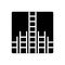 Black solid icon for Further, ladder and follow