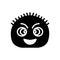 Black solid icon for Fuzzy, curly and funny