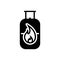 Black solid icon for Gas, power and cylinder