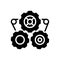 Black solid icon for Gears, engine and machine