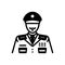 Black solid icon for General, widespread and police