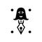 Black solid icon for Ghostwriter, storyteller and spooky