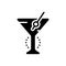 Black solid icon for Gibson, alcohol and vermouth