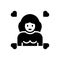 Black solid icon for Girlfriend, girl and lover